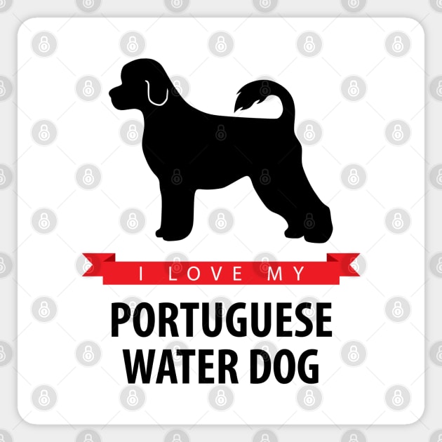 I Love My Portuguese Water Dog Sticker by millersye